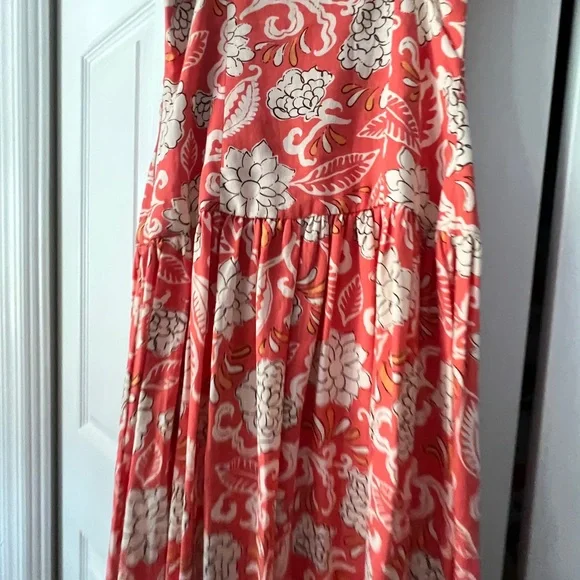 Zara Coral and Cream Floral Dress - Picture 10 of 13